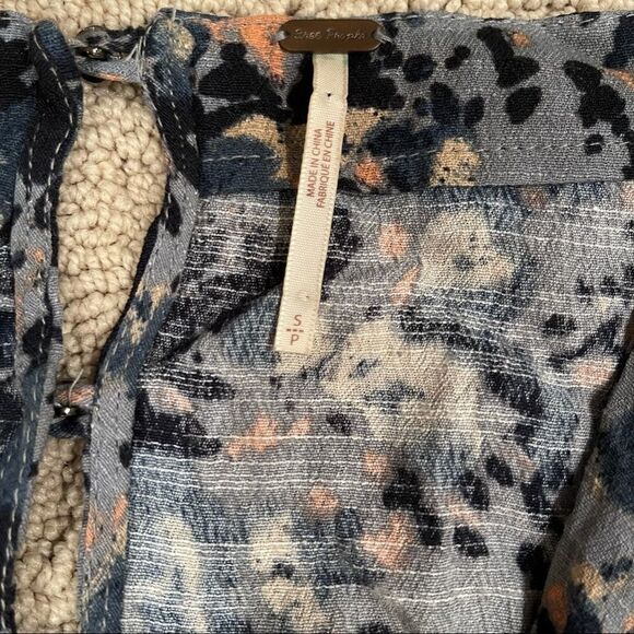 Free People All The Right Ruffles Blue Romper Sz S - Picture 10 of 15